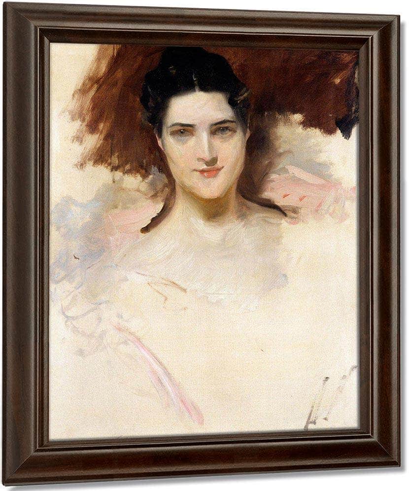 Portrait Of Mrs William Clark By Chase William Merritt Fine Art Print