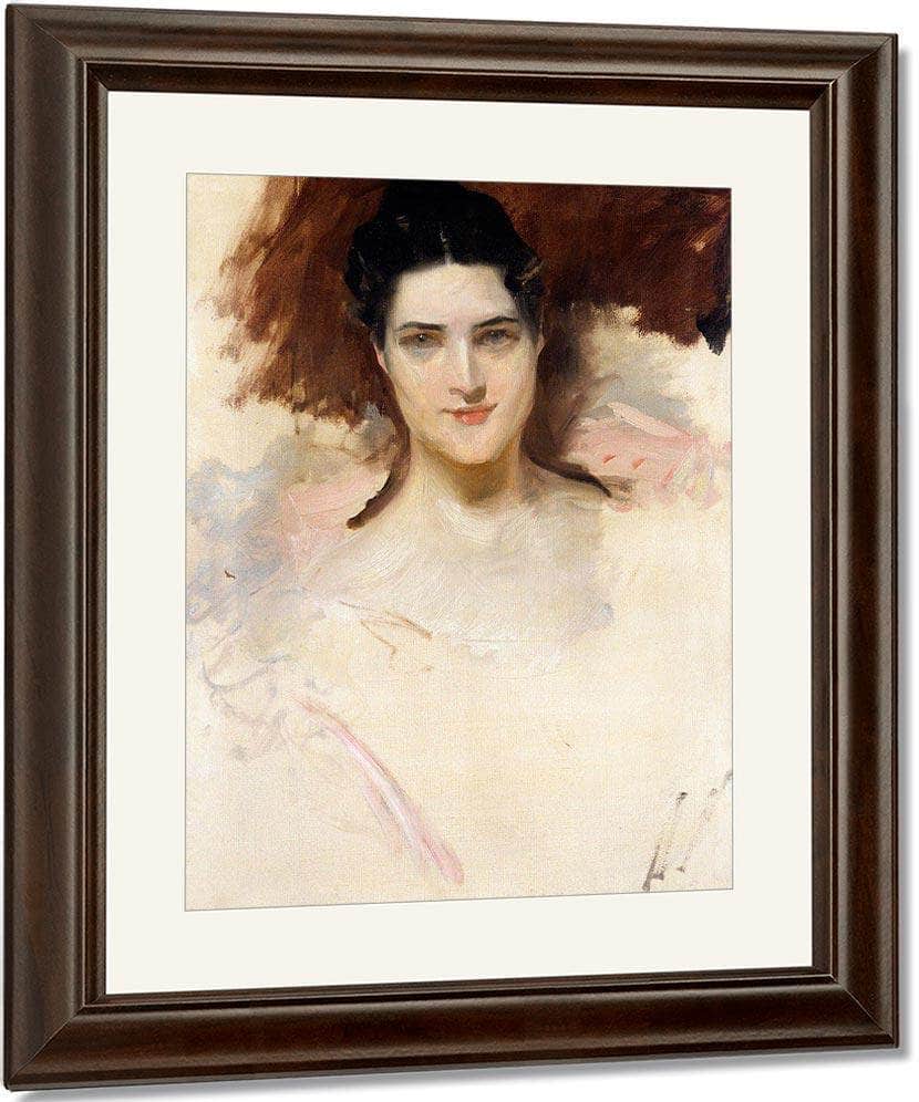 Portrait Of Mrs William Clark By Chase William Merritt Fine Art Print