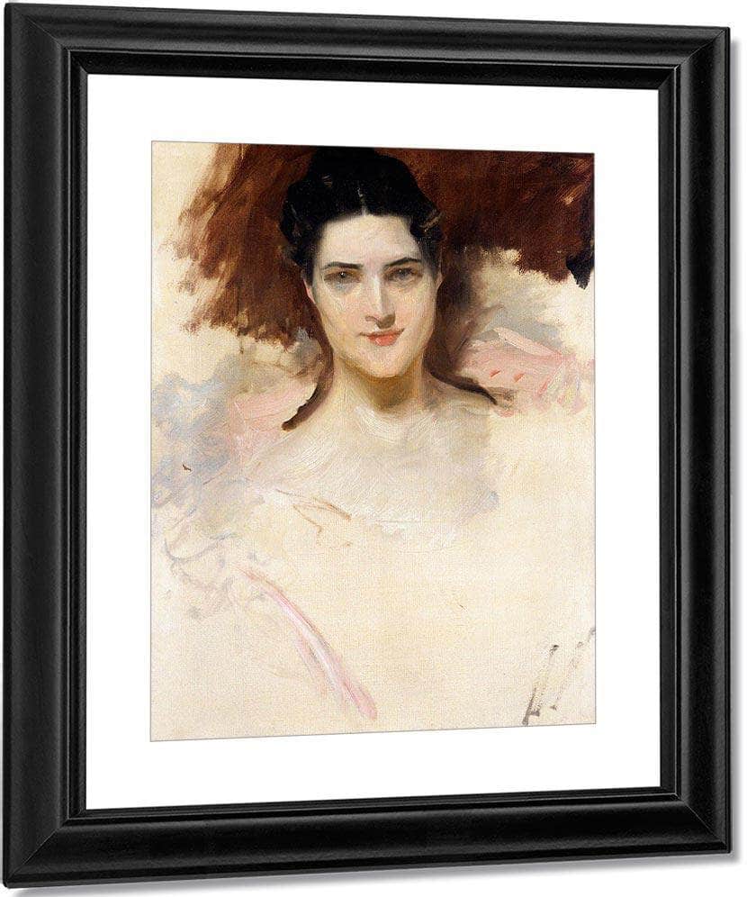 Portrait Of Mrs William Clark By Chase William Merritt Fine Art Print