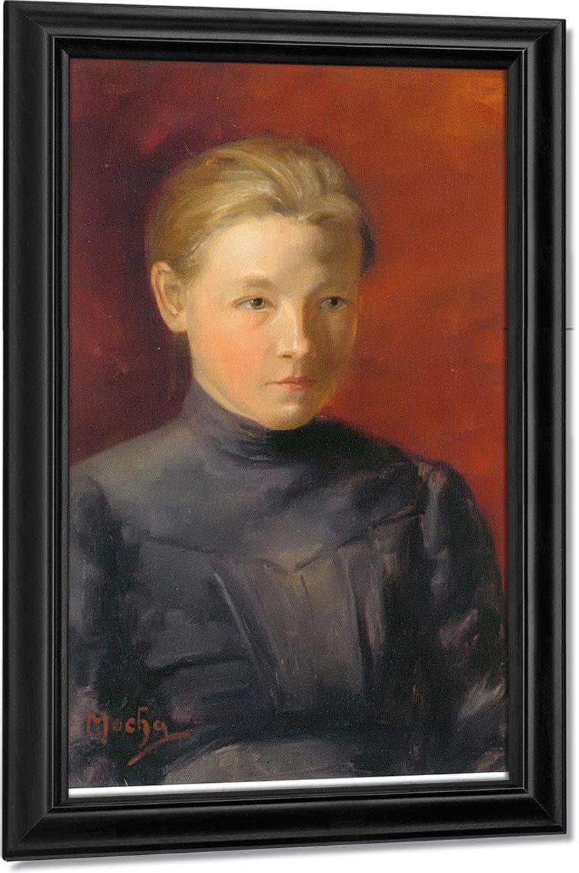 Portrait Of Muchas Sister Anna By Alphonse Mucha Fine Art Print