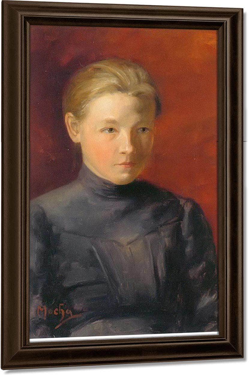 Portrait Of Muchas Sister Anna By Alphonse Mucha Fine Art Print