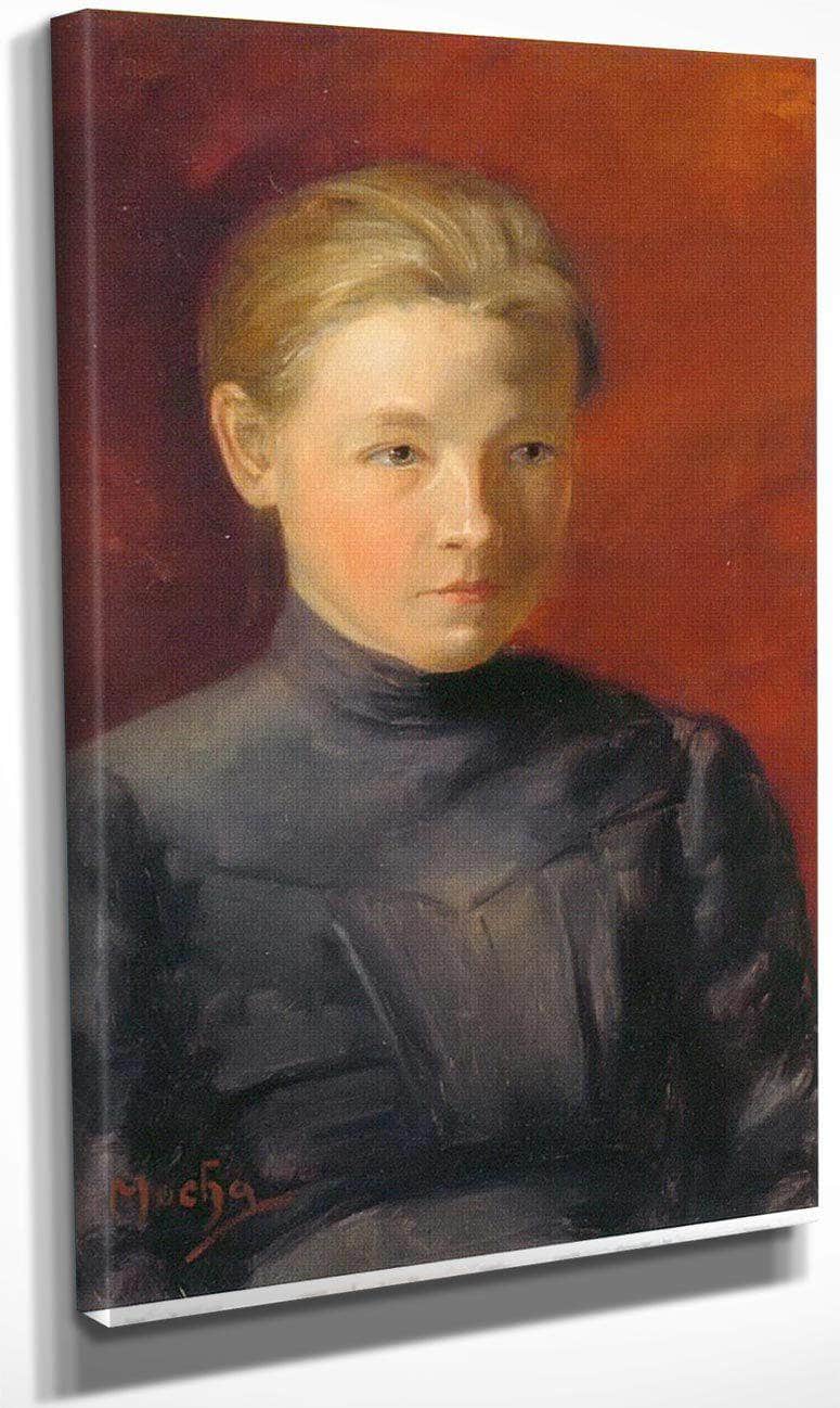 Portrait Of Muchas Sister Anna By Alphonse Mucha Fine Art Print