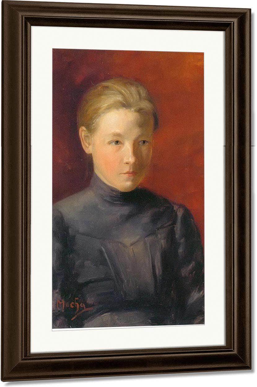 Portrait Of Muchas Sister Anna By Alphonse Mucha Fine Art Print