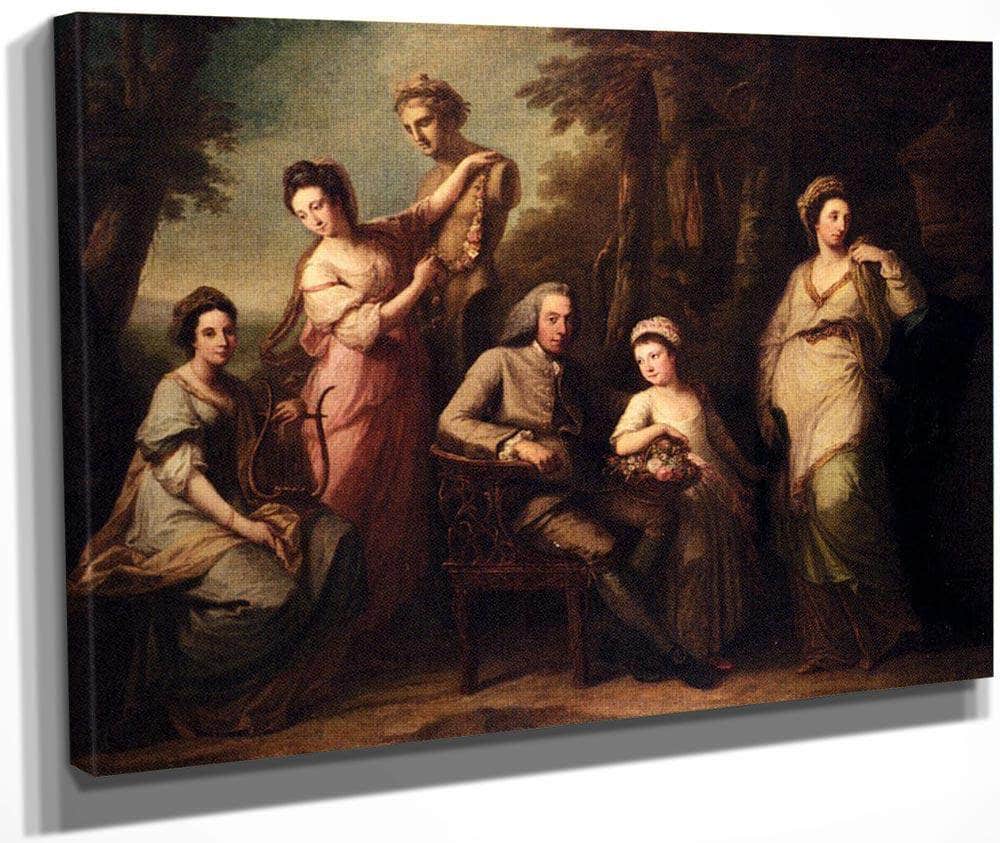 Portrait Of Philip Tisdall With His Wife And Family 154X191Cm By Angelica Kauffmann Fine Art Print