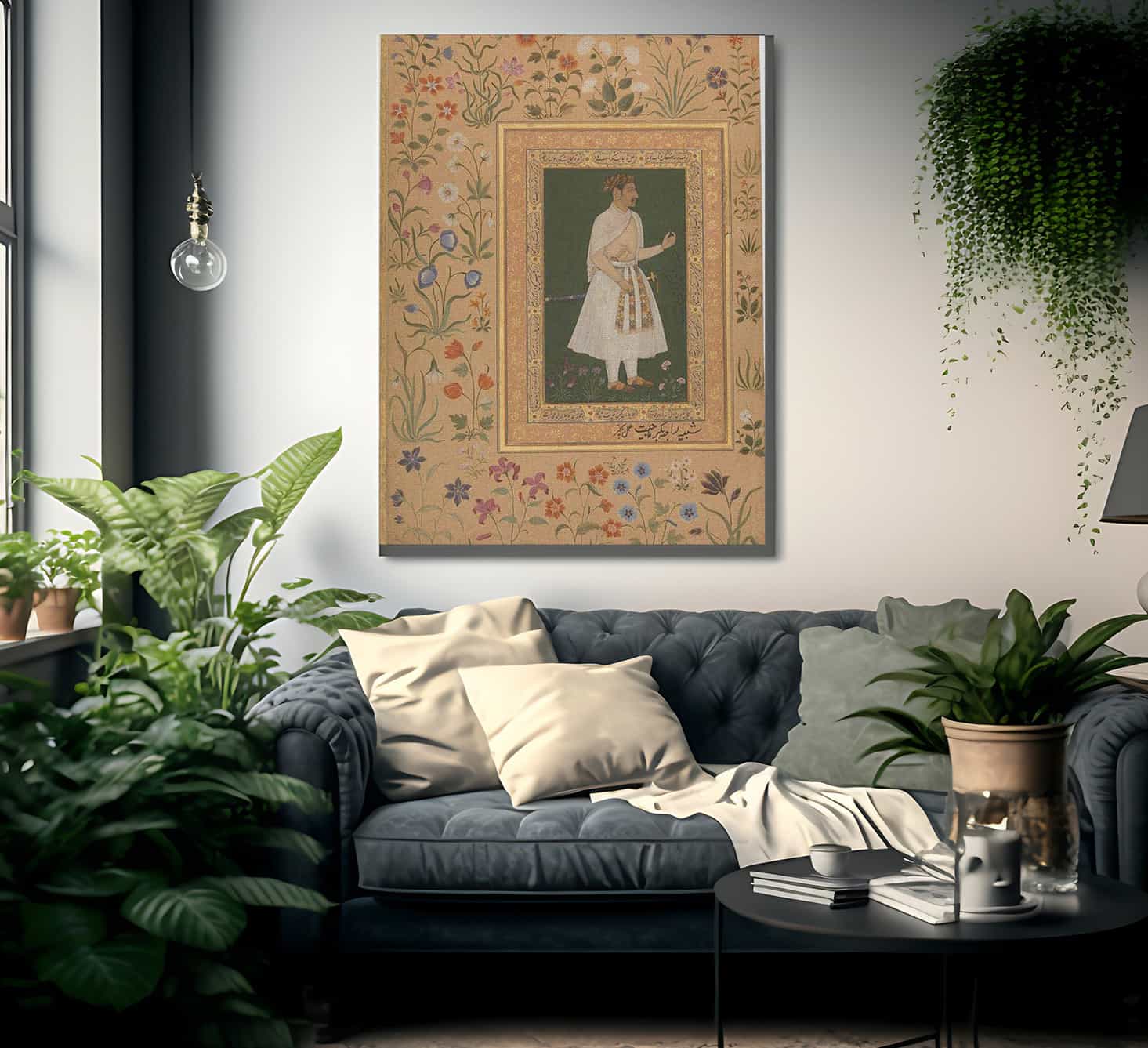 Portrait Of Raja Bikramajit 1620 By Bichitr Fine Art Print