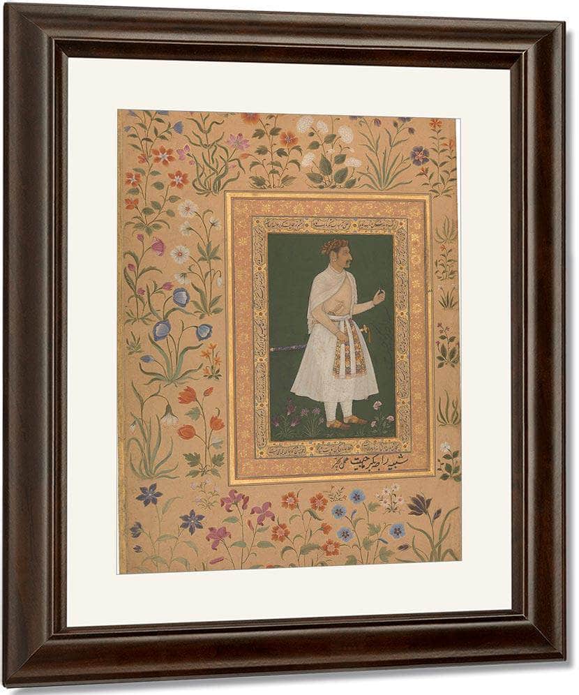 Portrait Of Raja Bikramajit 1620 By Bichitr Fine Art Print