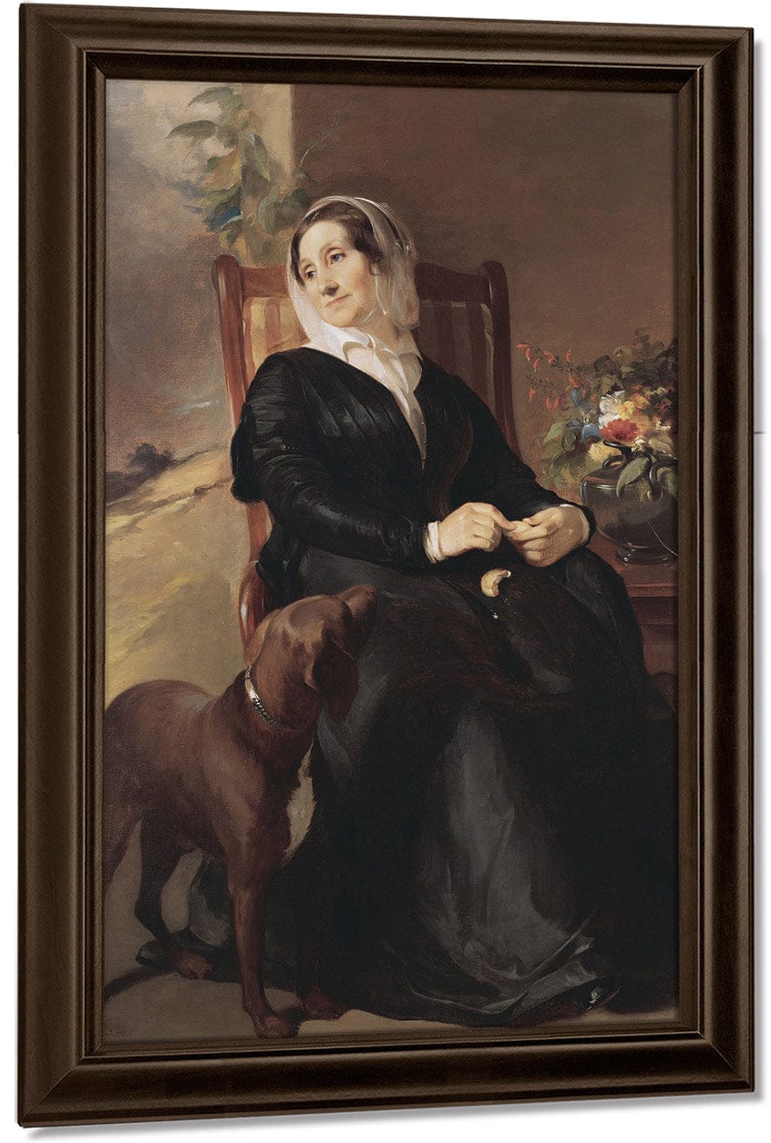 Portrait Of Sarah Sully And Her Dog, Ponto By Thomas Sully Fine Art Print