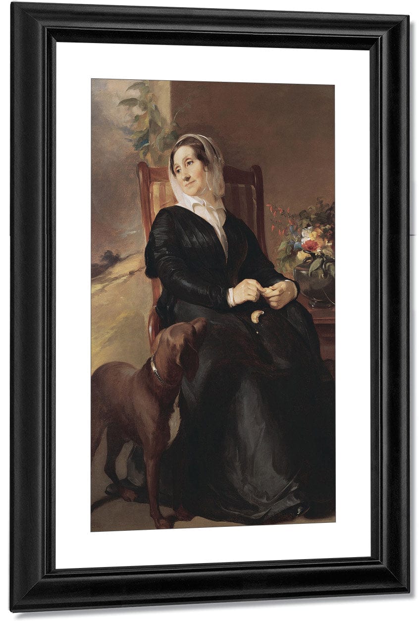 Portrait Of Sarah Sully And Her Dog, Ponto By Thomas Sully Fine Art Print