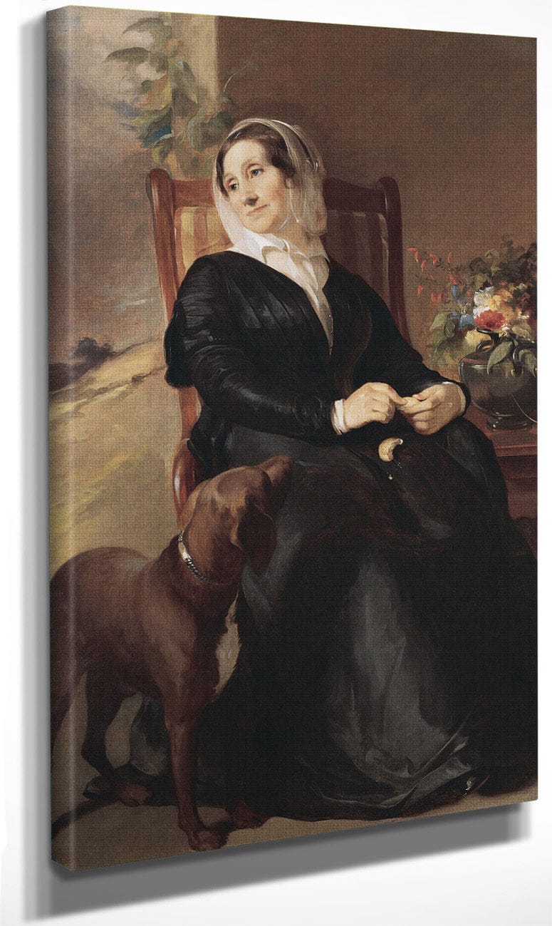Portrait Of Sarah Sully And Her Dog, Ponto By Thomas Sully Fine Art Print