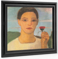 Portrait Of Sister Herma With Artichoke Flower In His Raised Hand By Paula Modersohn Becker Fine Art Print