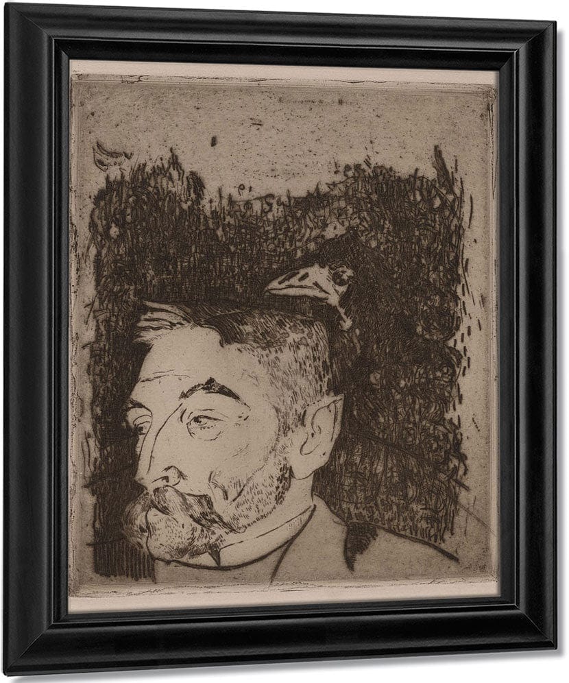 Portrait Of Stephane Mallarme By Eugene Henri Paul Gauguin Fine Art Print