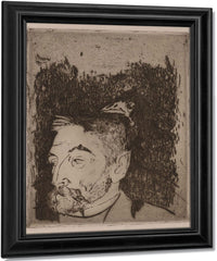 Portrait Of Stephane Mallarme By Eugene Henri Paul Gauguin Fine Art Print
