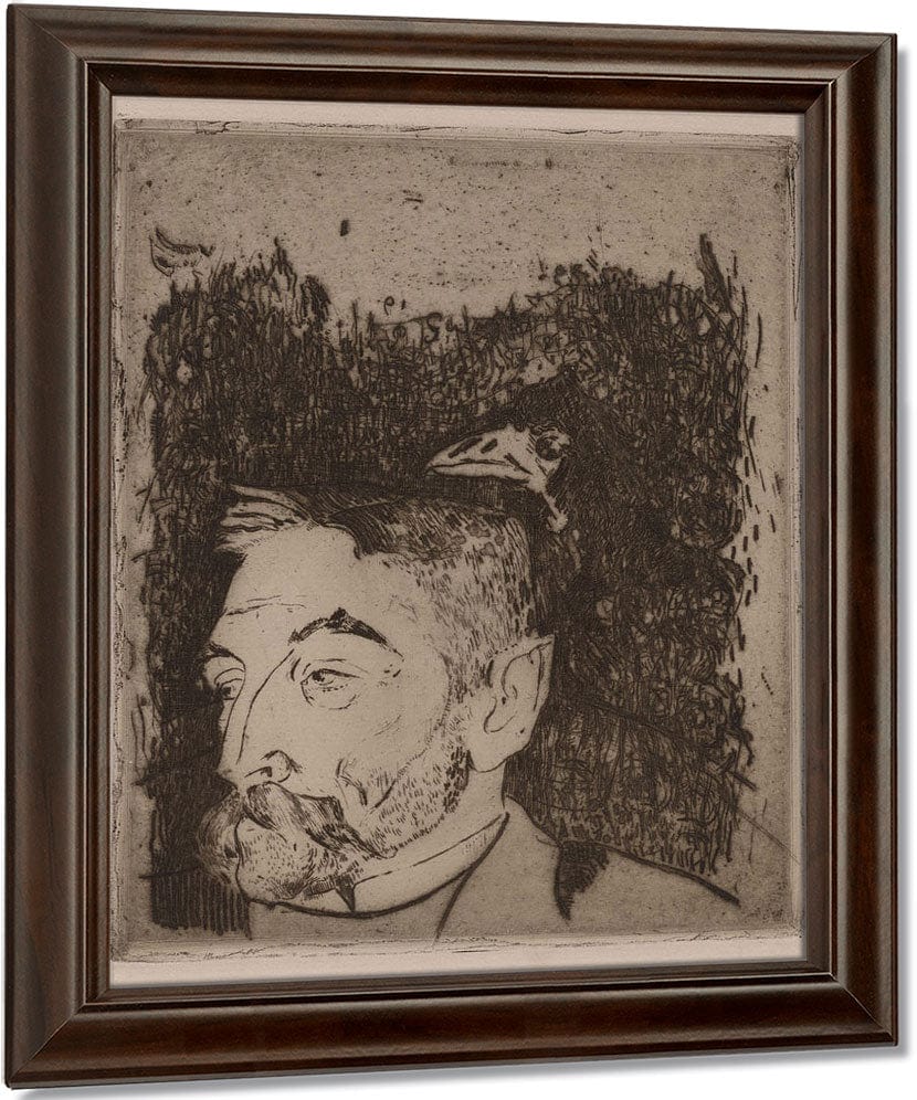 Portrait Of Stephane Mallarme By Eugene Henri Paul Gauguin Fine Art Print