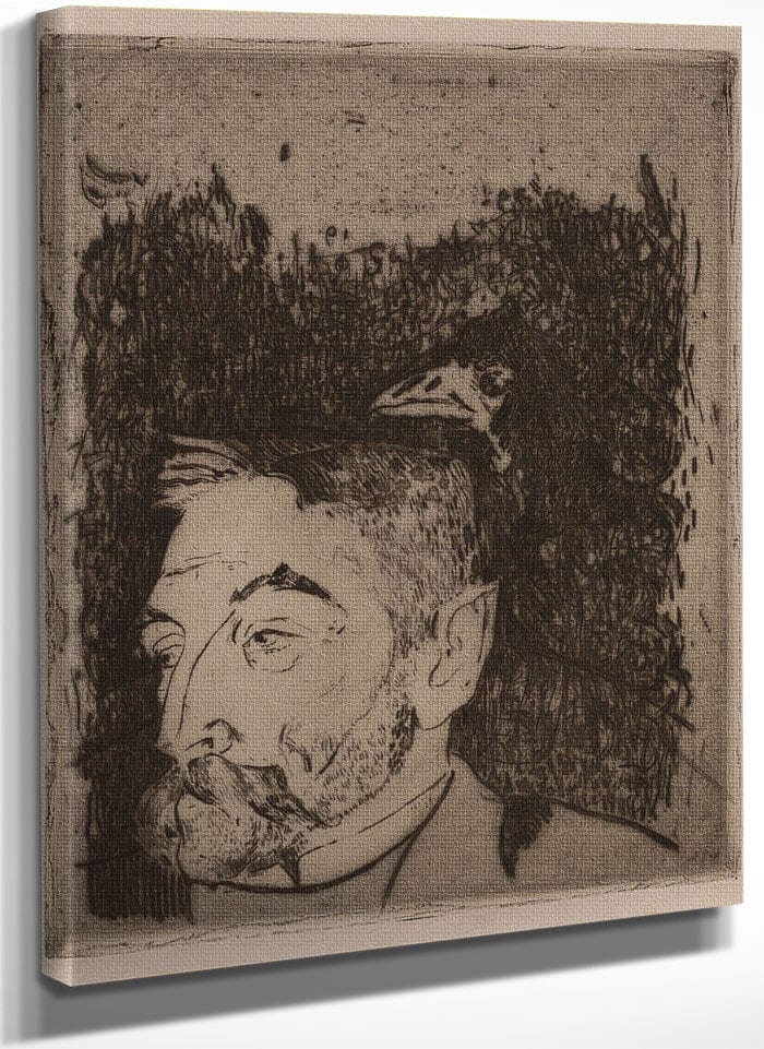 Portrait Of Stephane Mallarme By Eugene Henri Paul Gauguin Fine Art Print