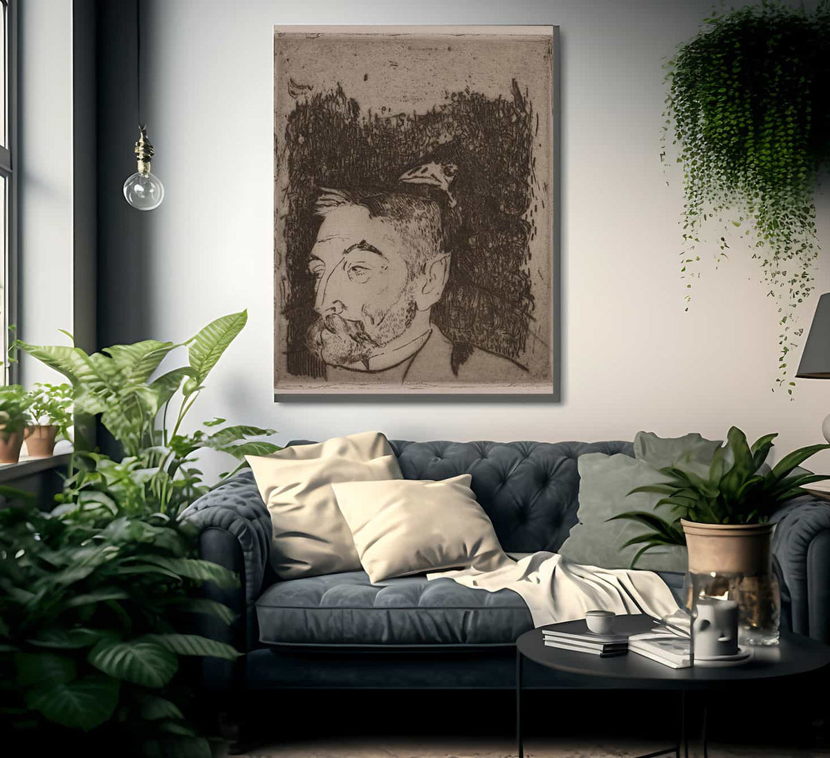 Portrait Of Stephane Mallarme By Eugene Henri Paul Gauguin Fine Art Print