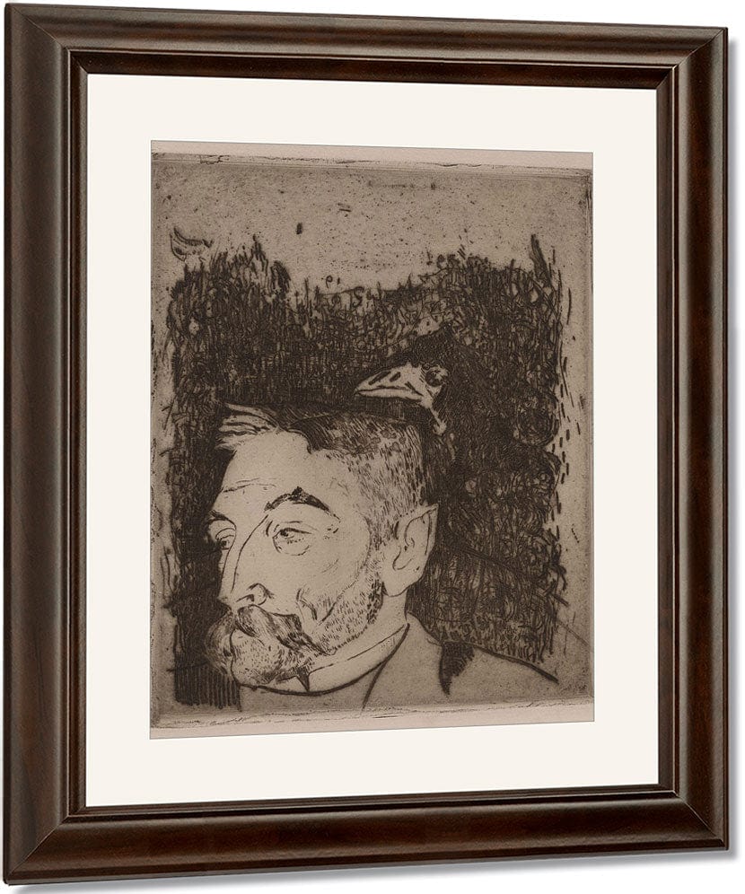 Portrait Of Stephane Mallarme By Eugene Henri Paul Gauguin Fine Art Print