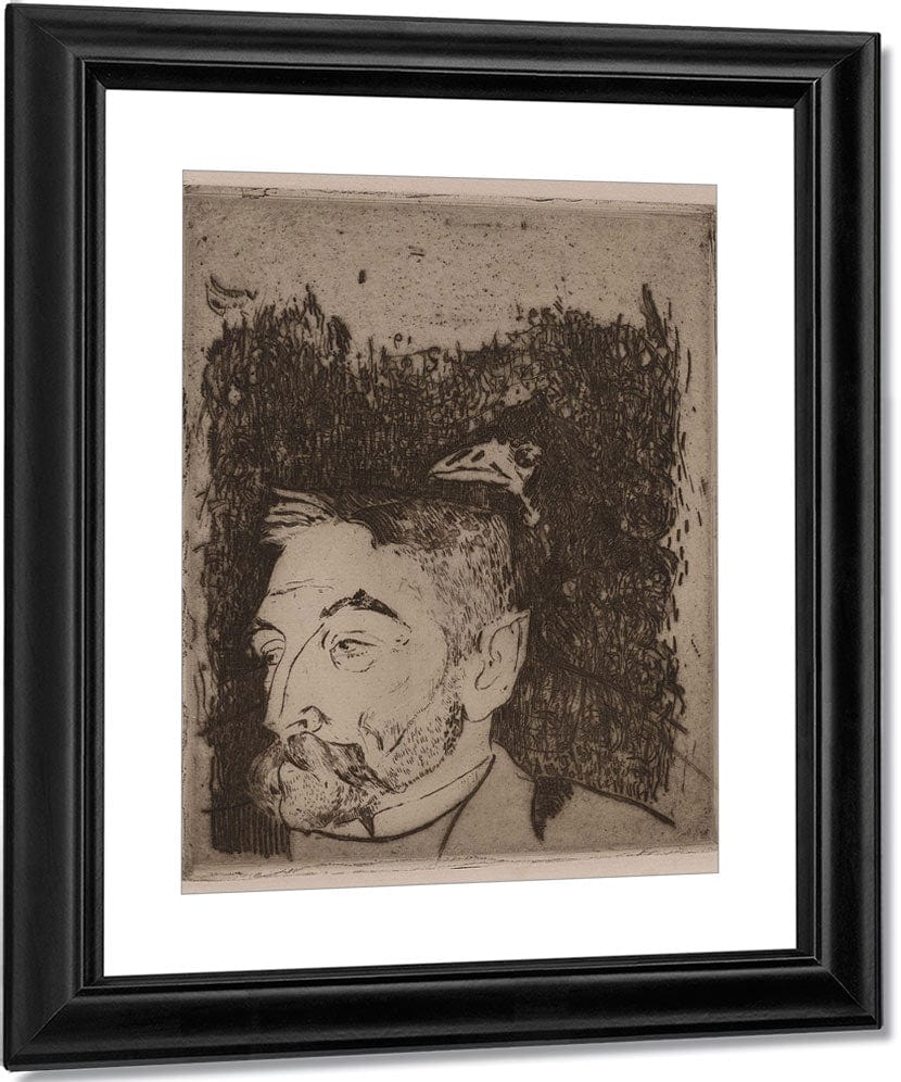 Portrait Of Stephane Mallarme By Eugene Henri Paul Gauguin Fine Art Print
