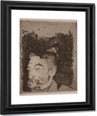 Portrait Of Stephane Mallarme By Eugene Henri Paul Gauguin Fine Art Print