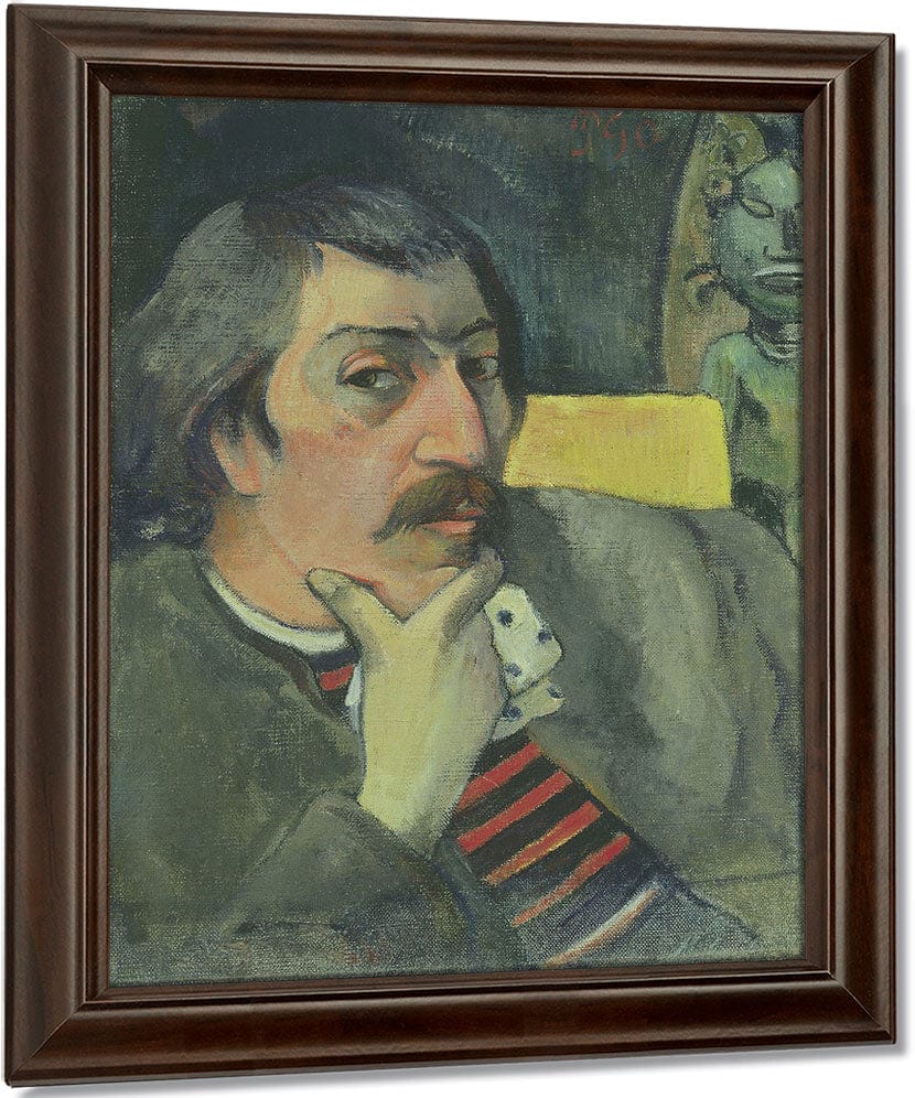 Portrait Of The Artist With The Idol By Eugene Henri Paul Gauguin Fine Art Print