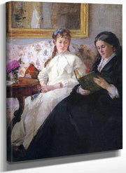 Portrait Of The Artists Mother And Sister 1869 1870 Oil On Canvas 81 8X101Cm National Gallery Of Art By Berthe Morisot Fine Art Print