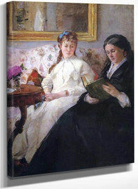 Portrait Of The Artists Mother And Sister 1869 1870 Oil On Canvas 81 8X101Cm National Gallery Of Art By Berthe Morisot Fine Art Print