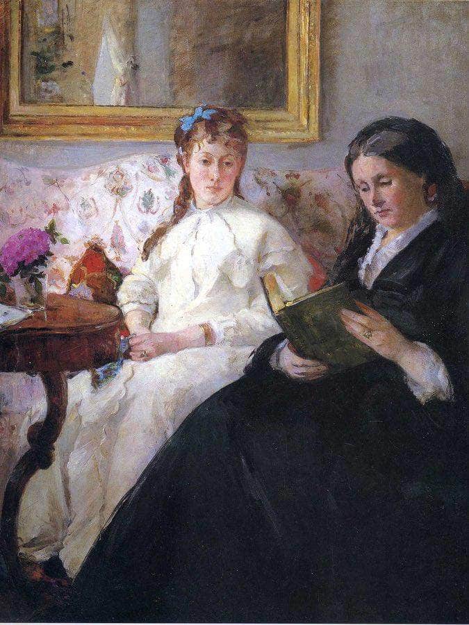 Portrait Of The Artists Mother And Sister 1869 1870 Oil On Canvas 81 8X101Cm National Gallery Of Art By Berthe Morisot Fine Art Print