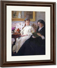 Portrait Of The Artists Mother And Sister 1869 1870 Oil On Canvas 81 8X101Cm National Gallery Of Art By Berthe Morisot Fine Art Print