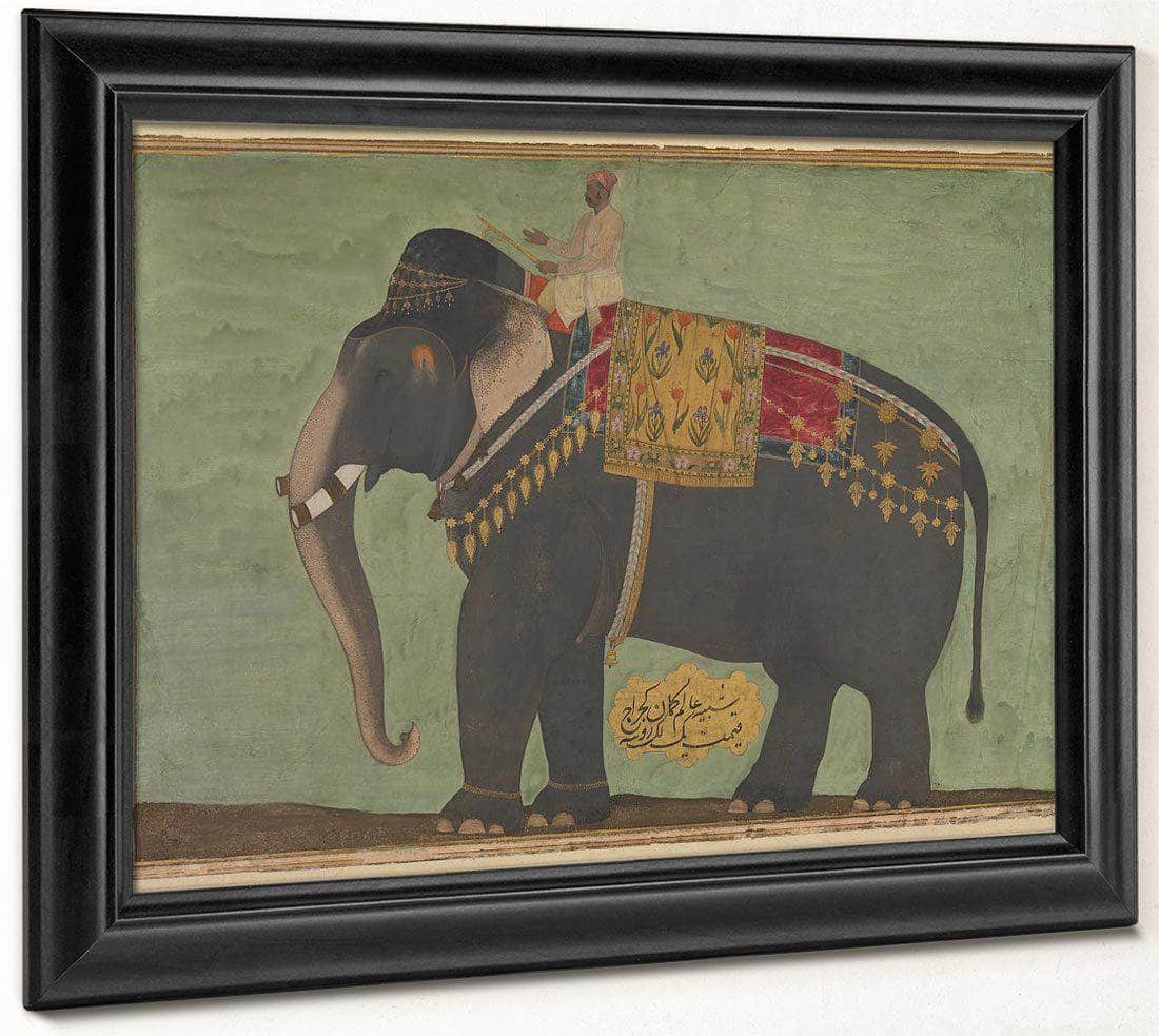 Portrait Of The Elephant 1039 Alam Guman 1640 By Bichitr Fine Art Print