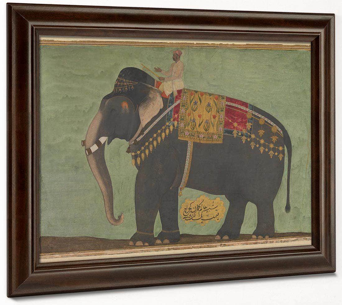 Portrait Of The Elephant 1039 Alam Guman 1640 By Bichitr Fine Art Print