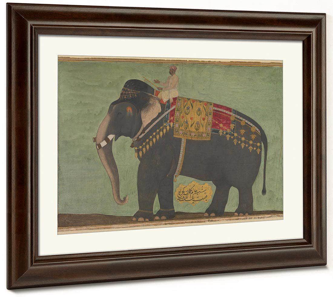 Portrait Of The Elephant 1039 Alam Guman 1640 By Bichitr Fine Art Print