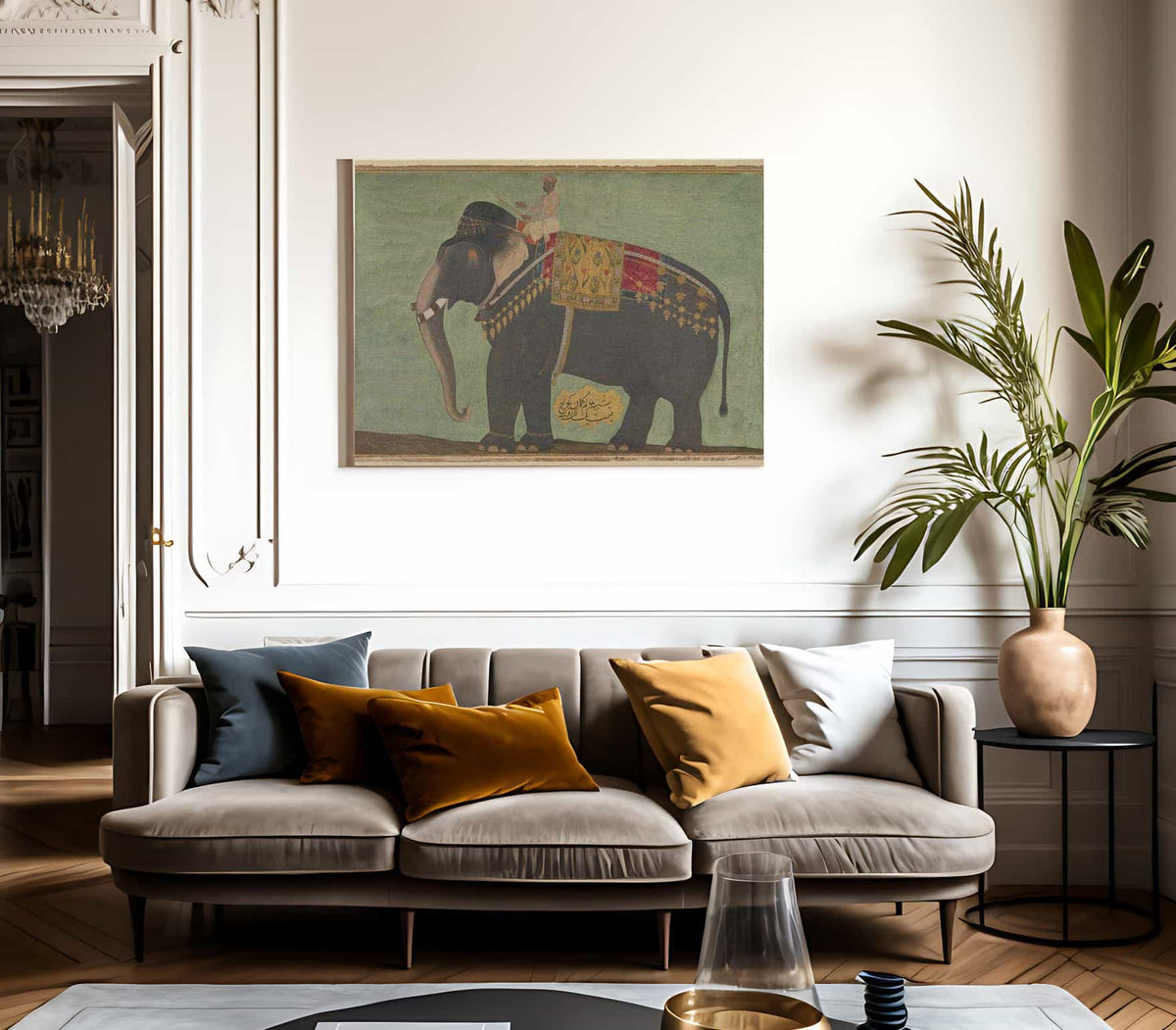 Portrait Of The Elephant 1039 Alam Guman 1640 By Bichitr Fine Art Print