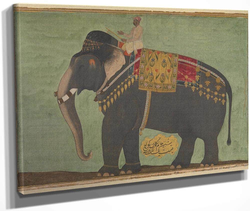 Portrait Of The Elephant 1039 Alam Guman 1640 By Bichitr Fine Art Print