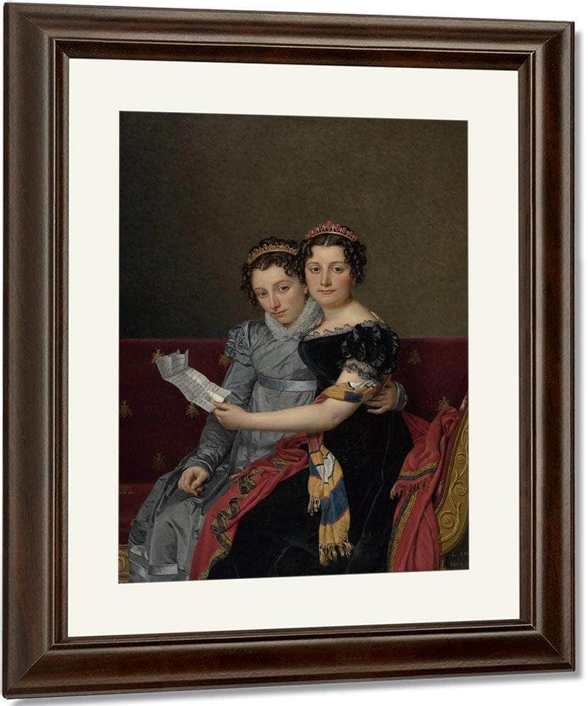 Portrait Of The Sisters Ze Nai De And Charlotte Bonaparte By Jacques Louis David Fine Art Print