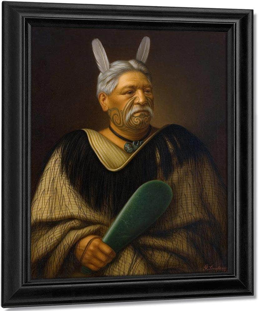 Portrait Of Wahanui Reihana Te Huatare 1880 By Gottfried Lindauer Fine Art Print