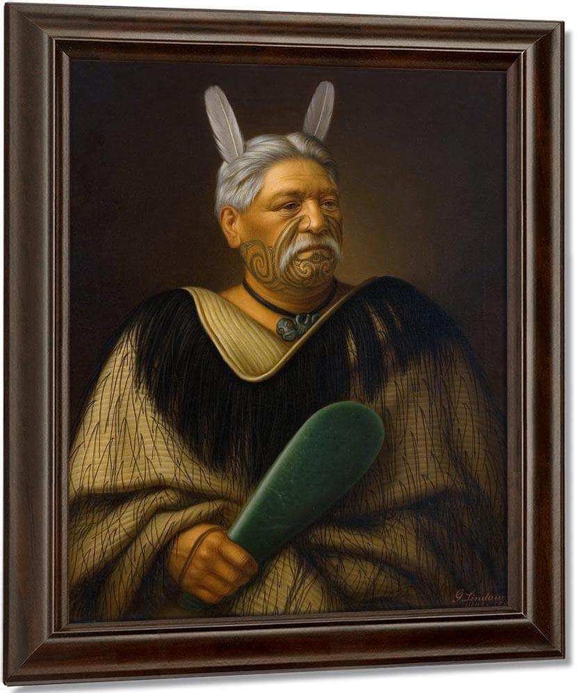 Portrait Of Wahanui Reihana Te Huatare 1880 By Gottfried Lindauer Fine Art Print