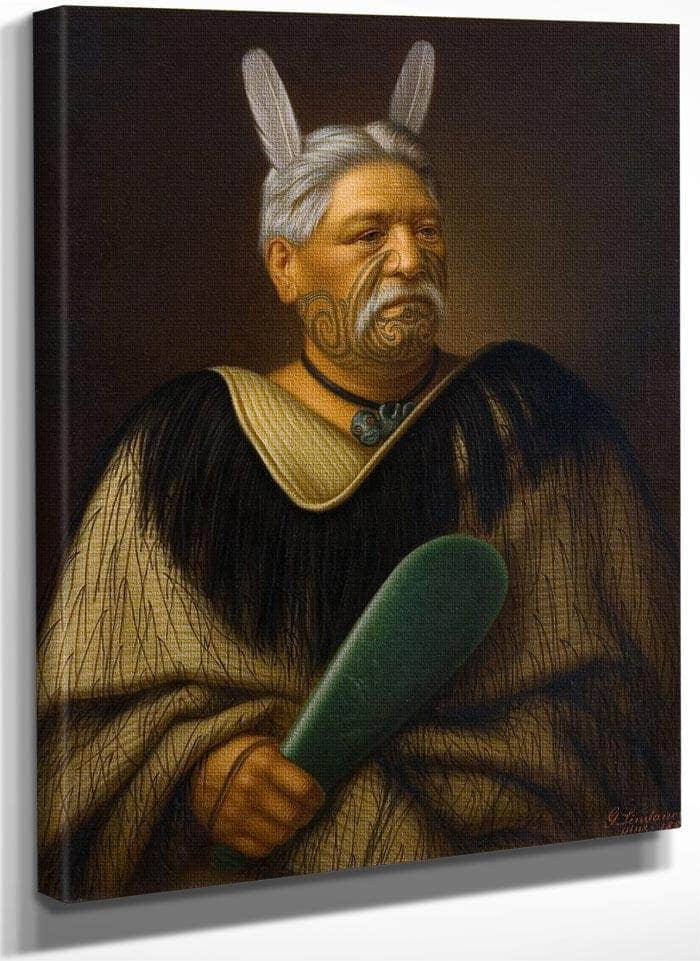 Portrait Of Wahanui Reihana Te Huatare 1880 By Gottfried Lindauer Fine Art Print