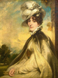 Portrait Of William Miller, Half Length, In A Black Coat And A White Jabot, Holding A Book; And Portrait Of His Wife, Susanna Chapman, Half Length, In A Cream Dress And Grey Mantle, With A Plumed Hat By Richard Edward Miller Fine Art Print