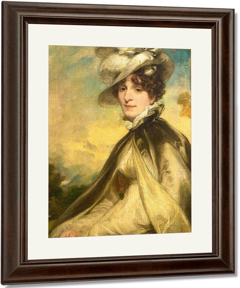 Portrait Of William Miller, Half Length, In A Black Coat And A White Jabot, Holding A Book; And Portrait Of His Wife, Susanna Chapman, Half Length, In A Cream Dress And Grey Mantle, With A Plumed Hat By Richard Edward Miller Fine Art Print