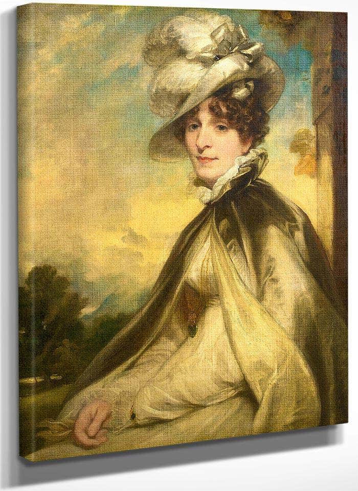 Portrait Of William Miller, Half Length, In A Black Coat And A White Jabot, Holding A Book; And Portrait Of His Wife, Susanna Chapman, Half Length, In A Cream Dress And Grey Mantle, With A Plumed Hat By Richard Edward Miller Fine Art Print