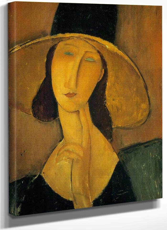 Portrait Of Woman In Hat 1917 By Amedeo Modigliani Fine Art Print