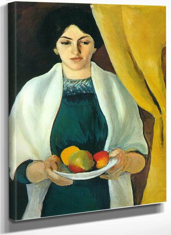 Portrait With Apples By August Macke Fine Art Print