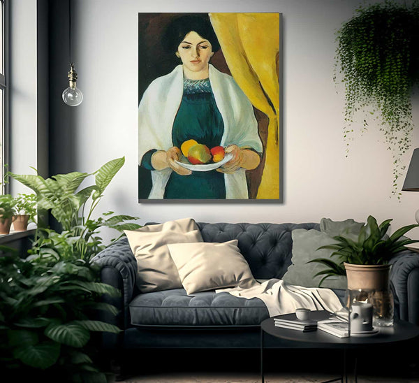 Portrait With Apples By August Macke Fine Art Print
