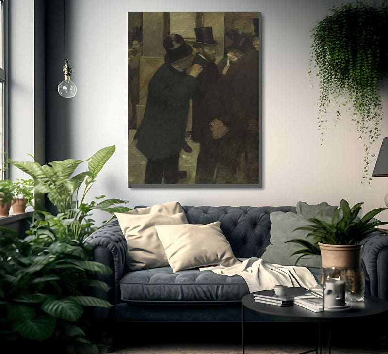 Portraits At The Stock Exchange 2 By Edgar Degas Fine Art Print