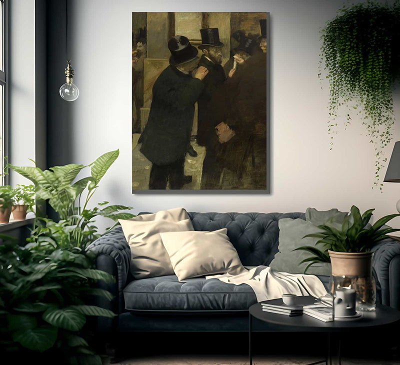 Portraits At The Stock Exchange By Edgar Degas Fine Art Print