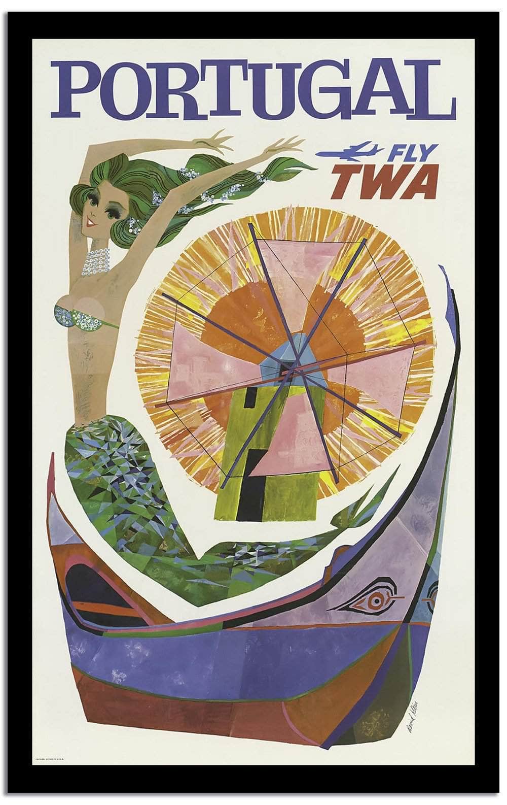 Porttugar Fly Twa  Vintage Poster Fine Art Print