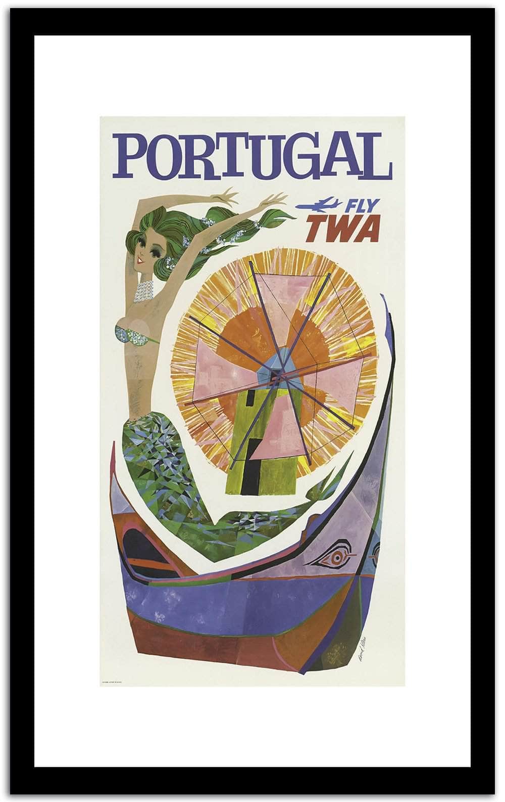 Porttugar Fly Twa  Vintage Poster Fine Art Print