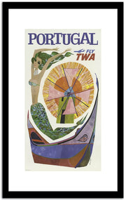 Porttugar Fly Twa  Vintage Poster Fine Art Print
