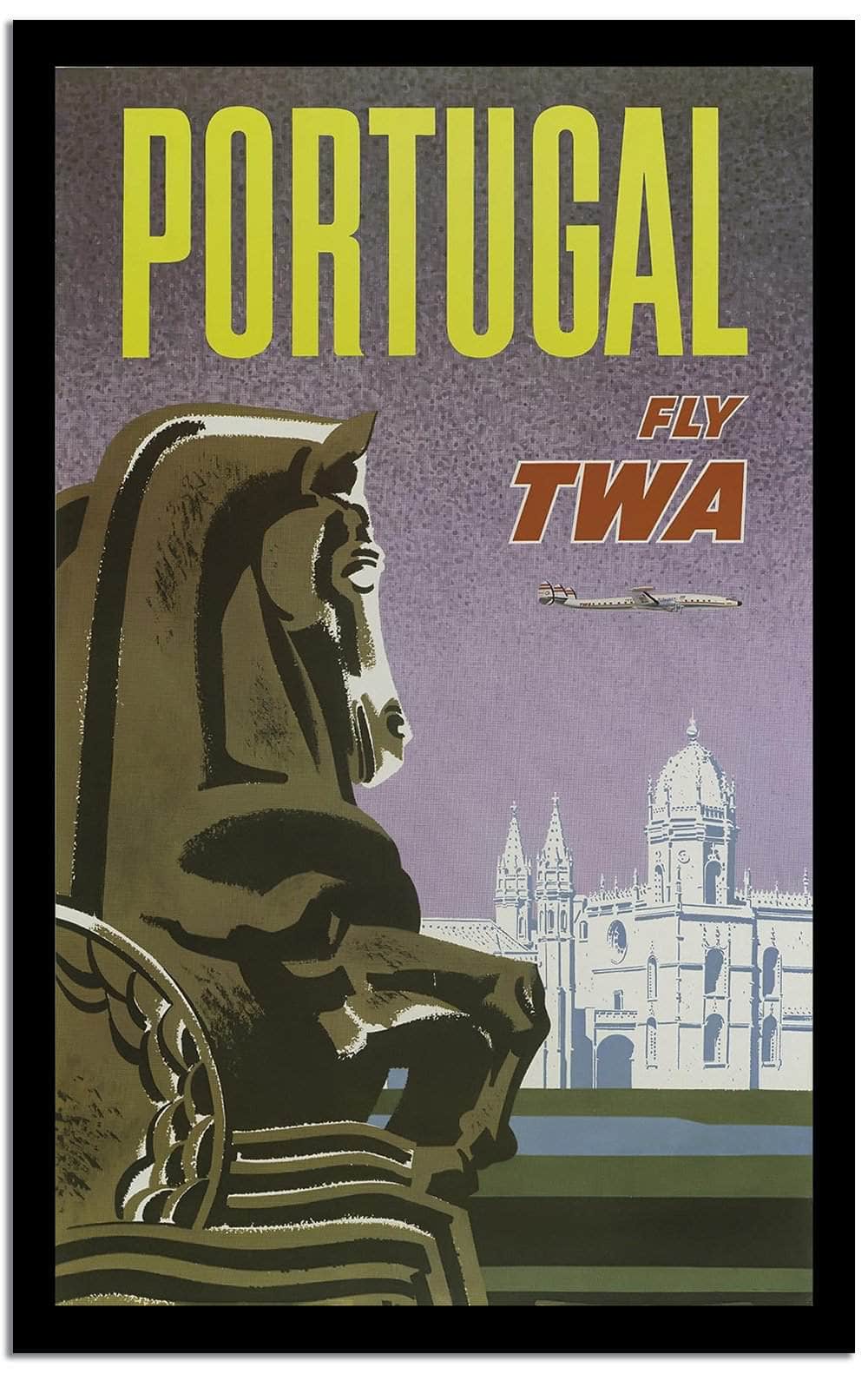 Portugal Fly Twa  Vintage Poster Fine Art Print