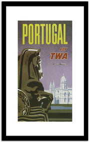 Portugal Fly Twa  Vintage Poster Fine Art Print