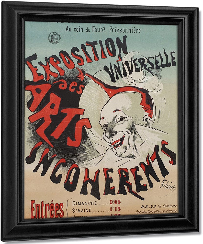 Poster For Exposition Universelle Des Arts Incoherents (Universal Exhibition Of The Incoherent Arts) By Jules Cheret Fine Art Print